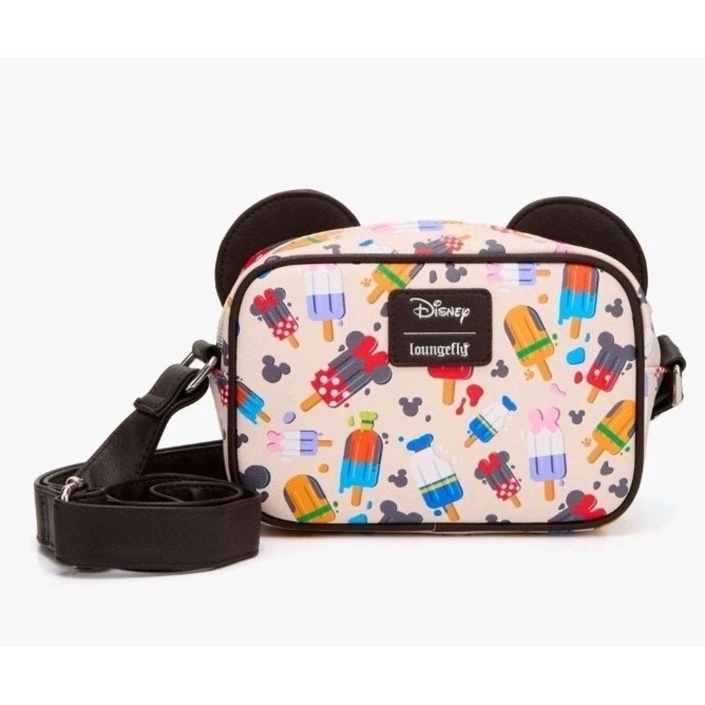 NWT Loungefly Disney Mickey Mouse & Friends Popsicles AOP Figural Crossbody Bag